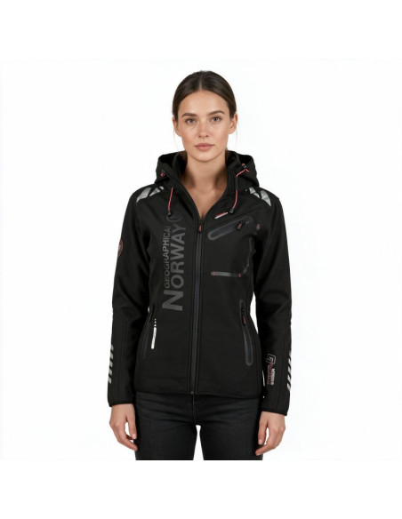 Kurtka softshellowa damska geographical norway reine femme sportowa outdoorowa czarna (ww2621f-gn-blackblack)