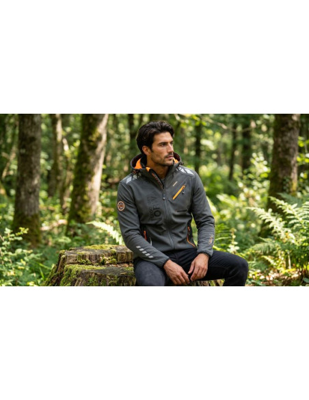 Softshell męski geographical norway royaute men ass a bs2 056 (wt1804h/gn-dark grey / orange)