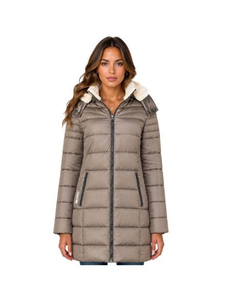 Parka damska geographical norway carenne taupe db lady 0116 (wz5514f/gn-taupe)