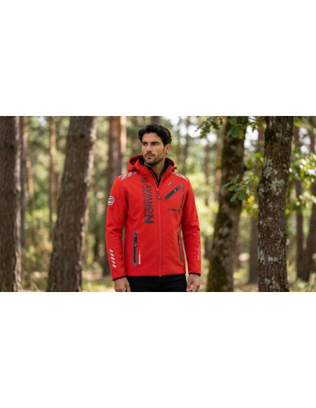 Softshell męski geographical norway royaute men ass a bs2 056 (wt1804h/gn-red / black)