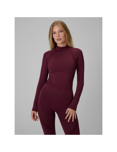 Bezszwowa bielizna narciarska, termoaktywna, z wykończeniem szybkoschnącym - longsleeve damskie 4f 4fwaw26useaf324-60s