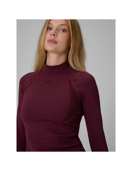 Bezszwowa bielizna narciarska, termoaktywna, z wykończeniem szybkoschnącym - longsleeve damskie 4f 4fwaw26useaf324-60s