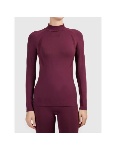 Bezszwowa bielizna narciarska, termoaktywna, z wykończeniem szybkoschnącym - longsleeve damskie 4f 4fwaw26useaf324-60s