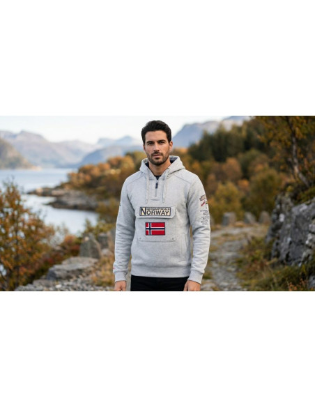Bluza męska geographical norway gymclass bgrey db gtx  men 054 (ww2844h/gn-blended grey)