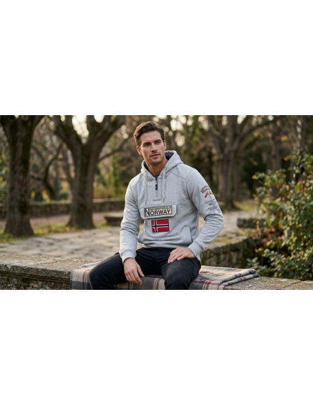 Bluza męska geographical norway gymclass bgrey db gtx  men 054 (ww2844h/gn-blended grey)