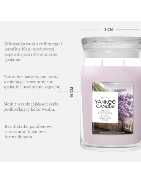 Świeca duża dried lavender & oak yankee