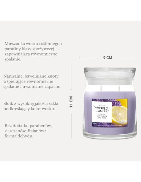 Świeca średnia lemon lavender yankee