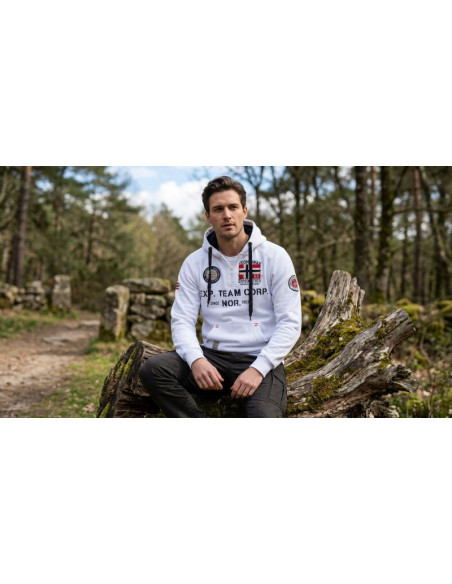 Bluza męska geographical norway goptaine men 100 eo bs2 (wt1885h/gn-white)