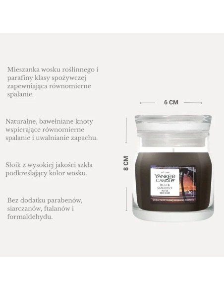 Świeca mała black coconut yankee