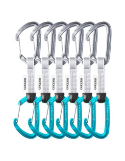 Edelrid 737930106020 karabińczyk do wspinaczki zapięcie z blokadą w kształcie litery d niebieski, srebrny 6 szt.