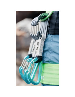 Edelrid 737930106020 karabińczyk do wspinaczki zapięcie z blokadą w kształcie litery d niebieski, srebrny 6 szt. 2