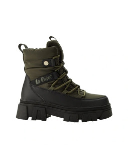 Lee cooper buty zimowe damskie khaki ocieplane botki na zamek