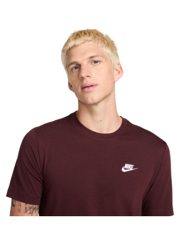 Koszulka męska nike club tee burgundowa ar4997 652