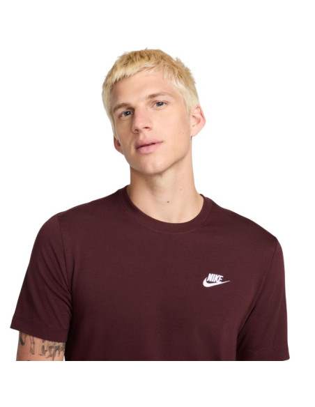 Koszulka męska nike club tee burgundowa ar4997 652