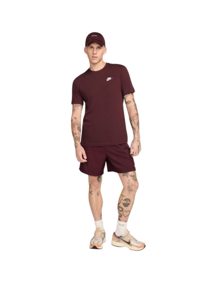 Koszulka męska nike club tee burgundowa ar4997 652