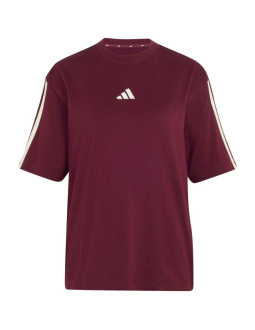 Koszulka damska adidas essentials 3-stripes boyfriend bordowa kx0793 2