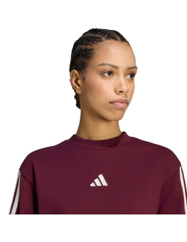 Koszulka damska adidas essentials 3-stripes boyfriend bordowa kx0793