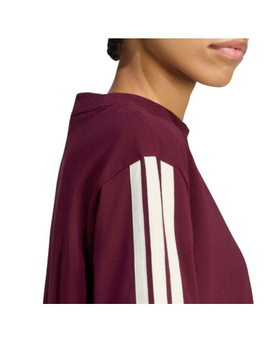 Koszulka damska adidas essentials 3-stripes boyfriend bordowa kx0793