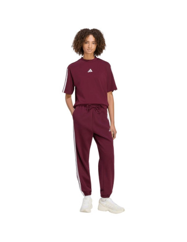 Koszulka damska adidas essentials 3-stripes boyfriend bordowa kf6287