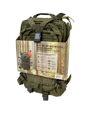 Plecak ewakuacyjny z wyposażeniem khaki semi line