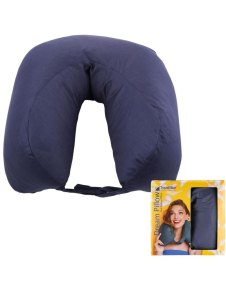 Travel blue poduszka typu rogal z naturalnego gęsiego pierza
