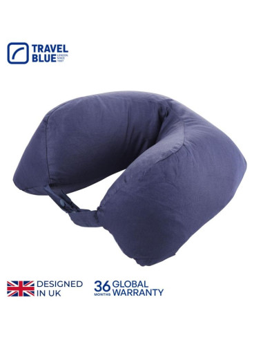 Travel blue poduszka typu rogal z naturalnego gęsiego pierza