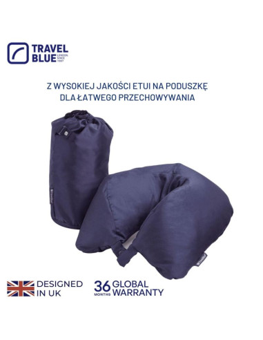 Travel blue poduszka typu rogal z naturalnego gęsiego pierza