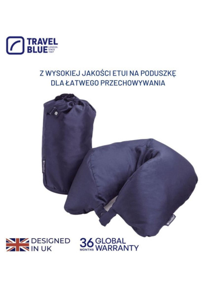 Travel blue poduszka typu rogal z naturalnego gęsiego pierza