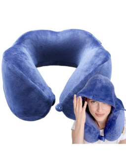 Travel blue poduszka z pianki memory tranquility hoddie z kapturem