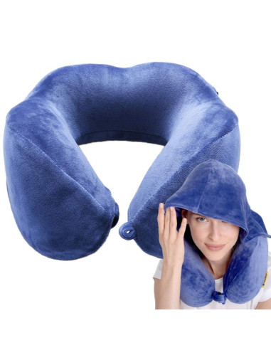 Travel blue poduszka z pianki memory tranquility hoddie z kapturem