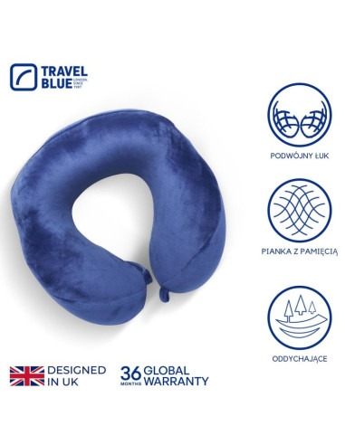 Travel blue poduszka z pianki memory tranquility hoddie z kapturem
