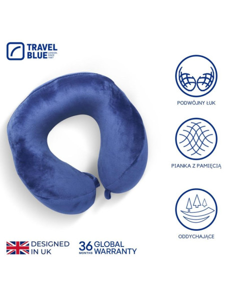 Travel blue poduszka z pianki memory tranquility hoddie z kapturem