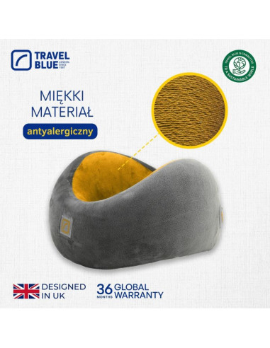 Travel blue poduszka z pianki memory cloud wysoka