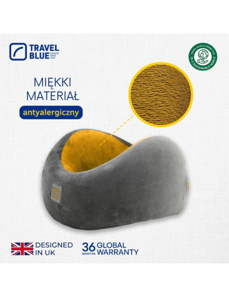 Travel blue poduszka z pianki memory cloud wysoka