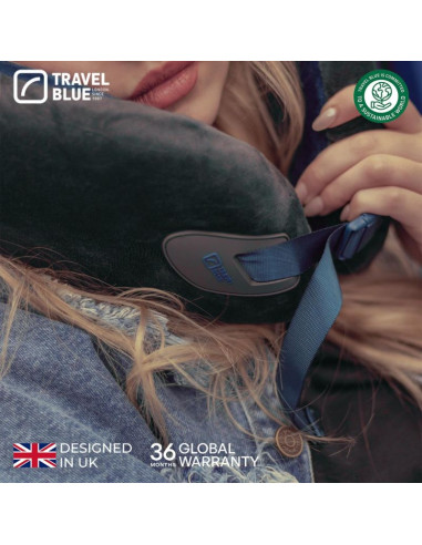 Travel blue poduszka z pianki memory cloud wysoka