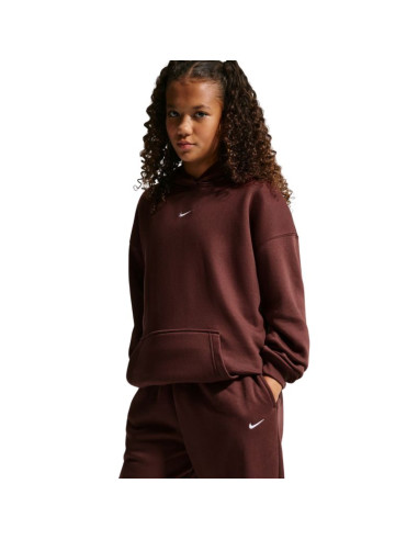 Spodnie dla dzieci nike sportswear studio fleece brązowe im4905 658