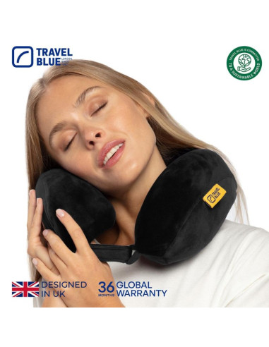 Travel blue poduszka z pianki memory tranquility czarna