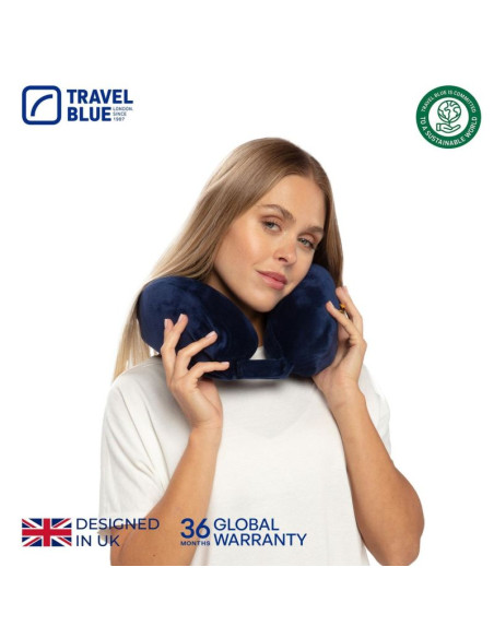 Travel blue poduszka z pianki memory tranquility navy