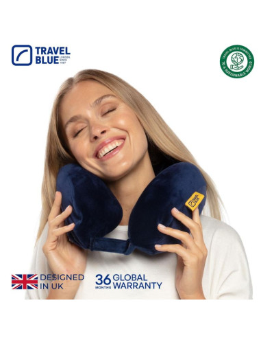 Travel blue poduszka z pianki memory tranquility navy