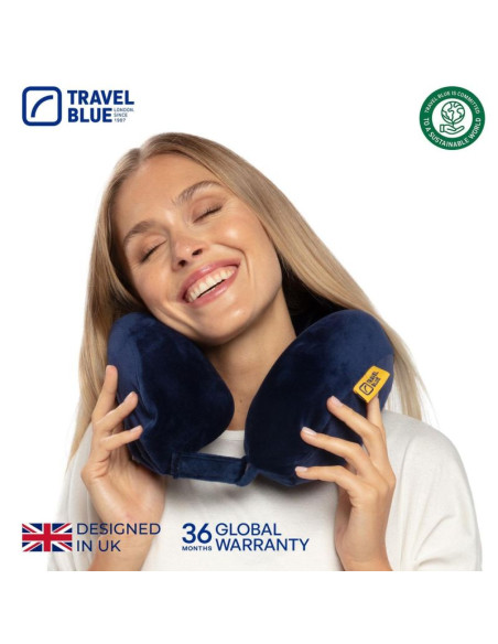 Travel blue poduszka z pianki memory tranquility navy