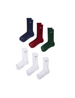 Skarpety nike everyday elevated 6 par białe, zielone, bordowe, niebieskie hq8021 907