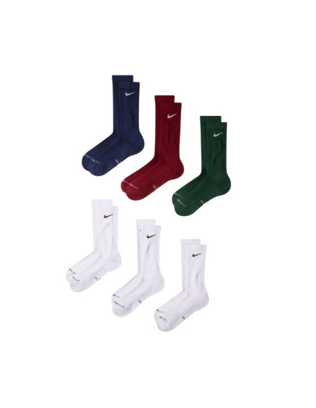 Skarpety nike everyday elevated 6 par białe, zielone, bordowe, niebieskie hq8021 907