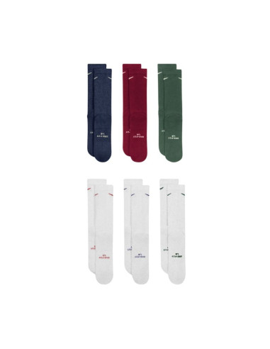 Skarpety nike everyday elevated 6 par białe, zielone, bordowe, niebieskie hq8021 907