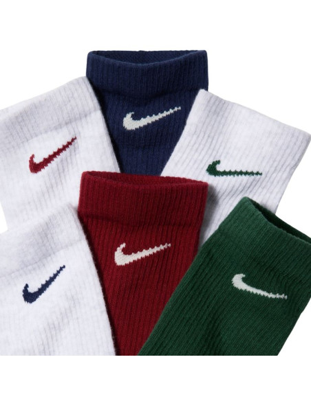 Skarpety nike everyday elevated 6 par białe, zielone, bordowe, niebieskie hq8021 907
