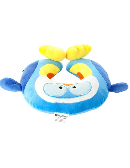 Travel blue poduszka podróżna dziecęca pingwinek puffy