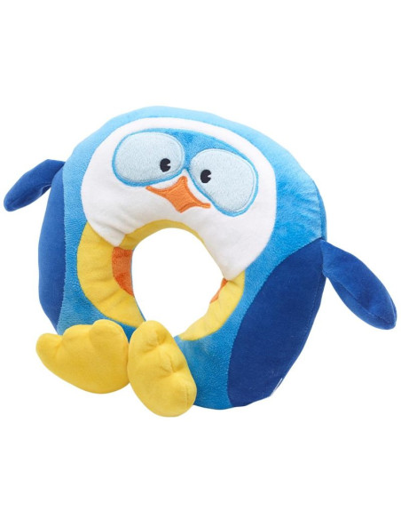 Travel blue poduszka podróżna dziecęca pingwinek puffy