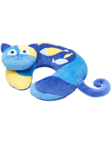 Travel blue poduszka podróżna dziecęca kotek sleepy