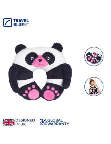 Travel blue poduszka podróżna dziecęca panda chi chi