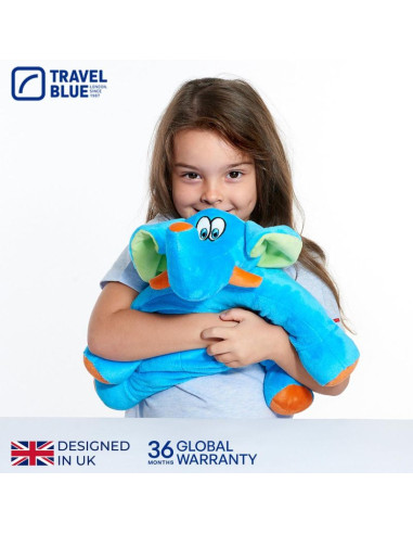 Travel blue poduszka podróżna dziecęca slonik trunky