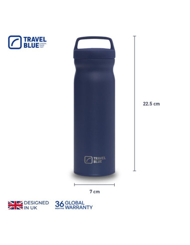 Travel blue butelka termiczna navy